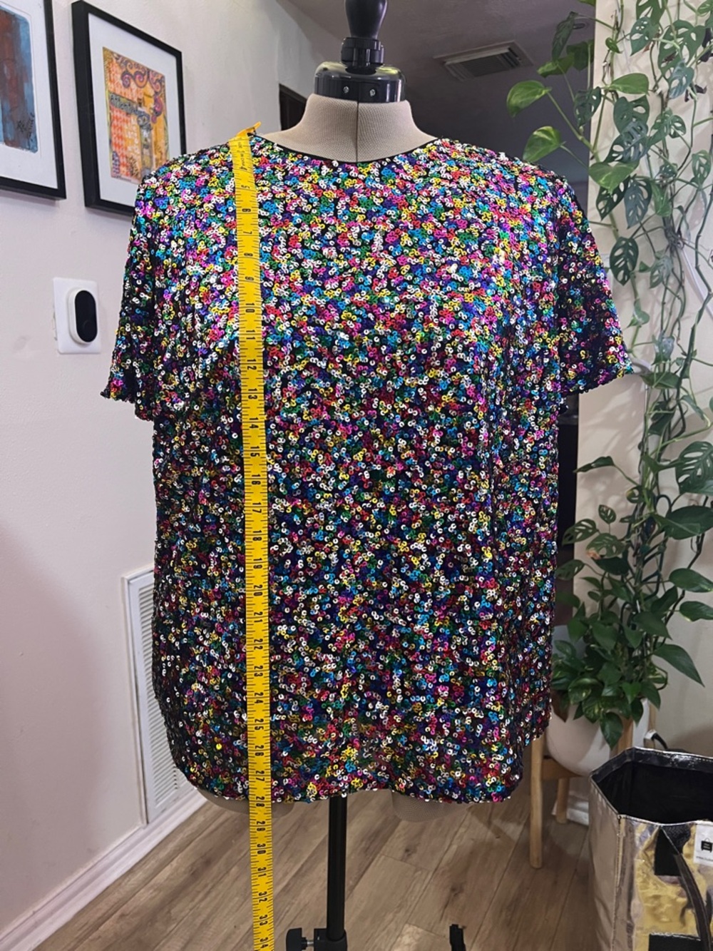 Hutch Multicolor Sequin Short-Sleeve Crewneck Top - Picture 7 of 7
